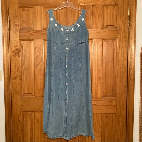 NWOT Vintage No Excuses Original Weathered Denim Sleeveless Dress Size M - Picture 1 of 16